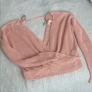 Forever 21 Pink V-Neck Sweater